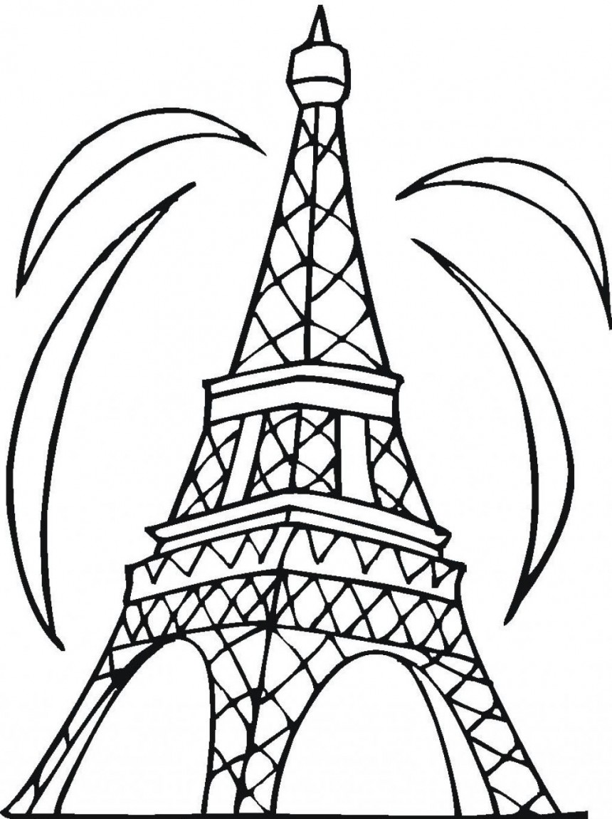 860x1150 Eiffel Tower Coloring Pages