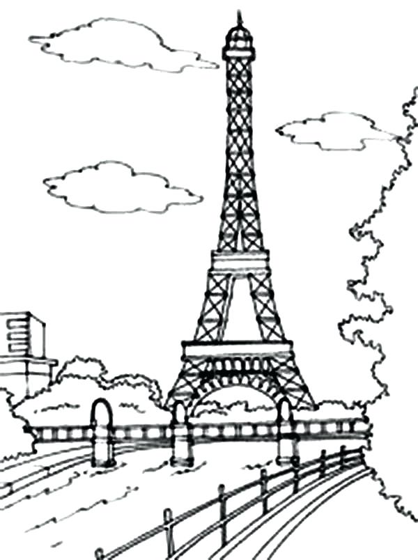 600x804 Eiffel Tower Coloring Pages Packed With Famous Tower Coloring Page