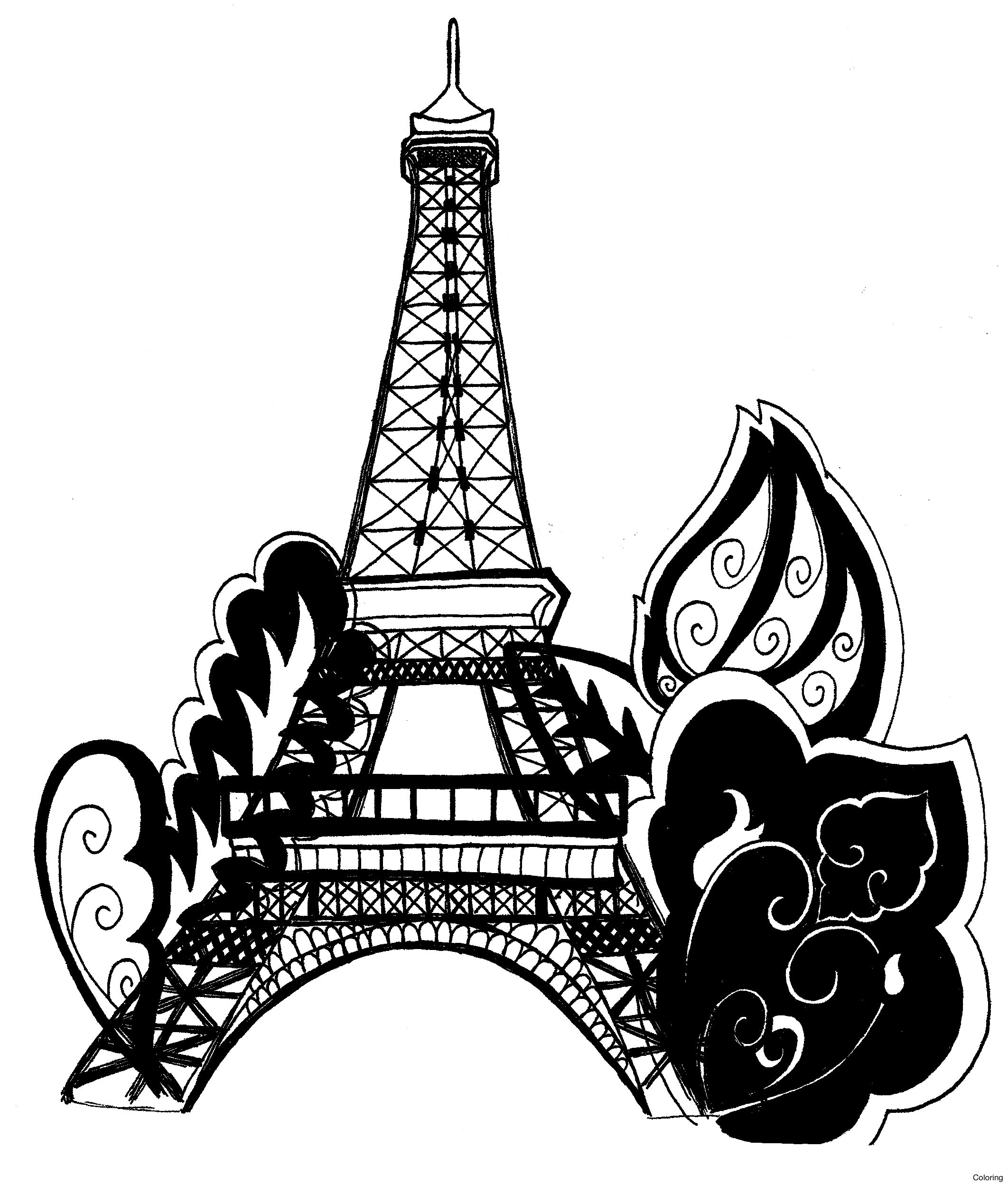 2124x2496 1451454220adult Eiffel Tower Coloring Page Adult Pages 12f Paris