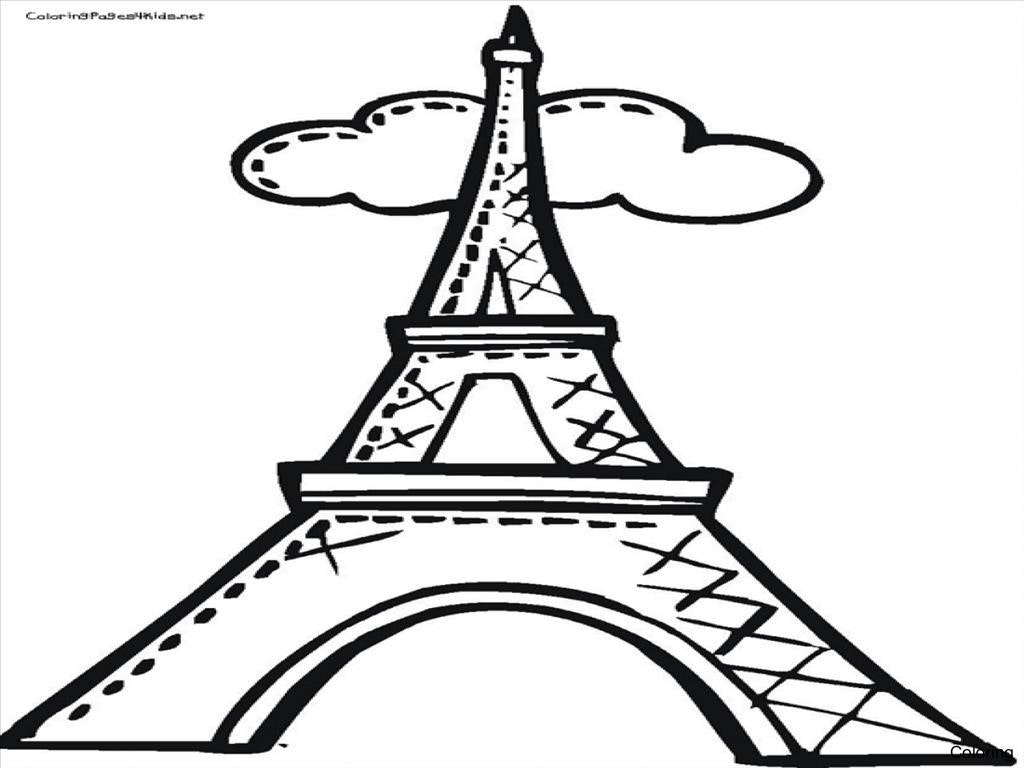 1024x768 The Eiffel Tower Coloring Pages Page 24f Kawaii Diaiz