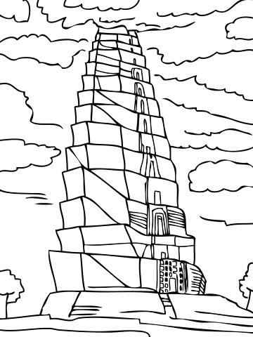 360x480 Tower Babel Coloring Page Click To See Printable Version