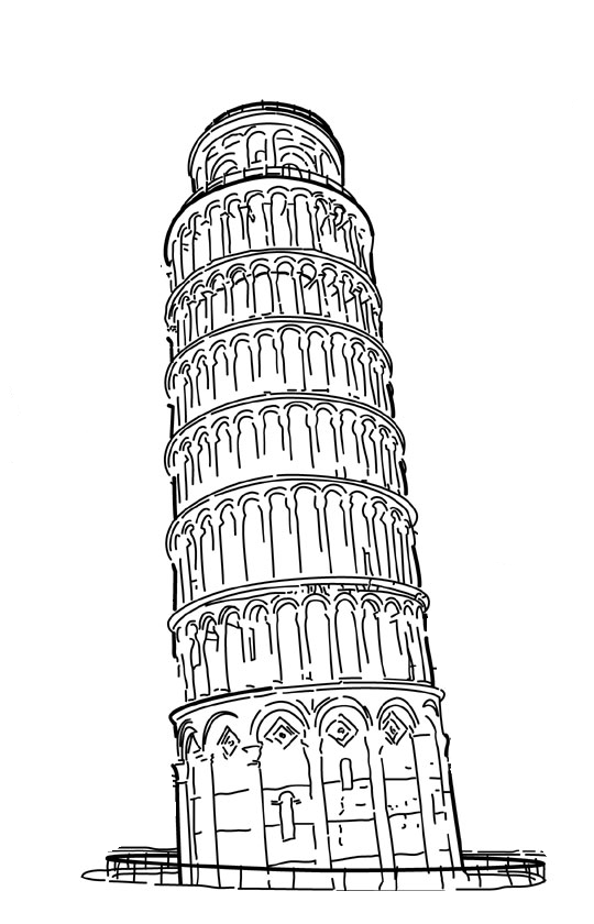 Tower Of Pisa Drawing at GetDrawings | Free download