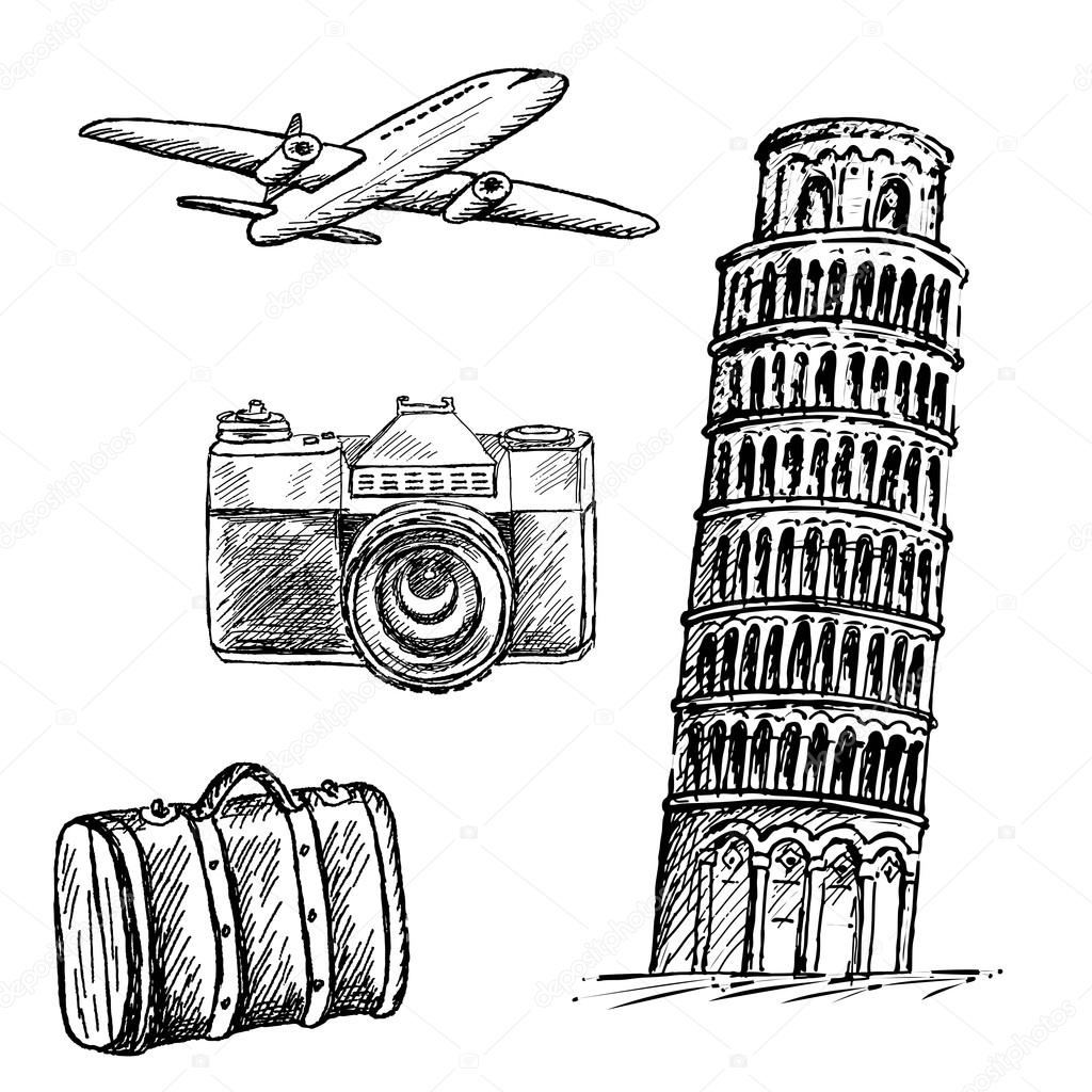 1024x1024 Pisa Tower Stock Vector Lenaalyonushka