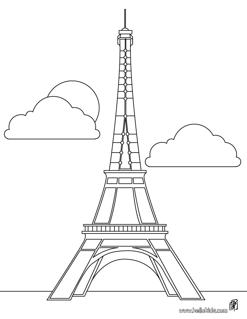 820x1060 Eiffel Tower Coloring Pages Preschool For Tiny Draw Paint