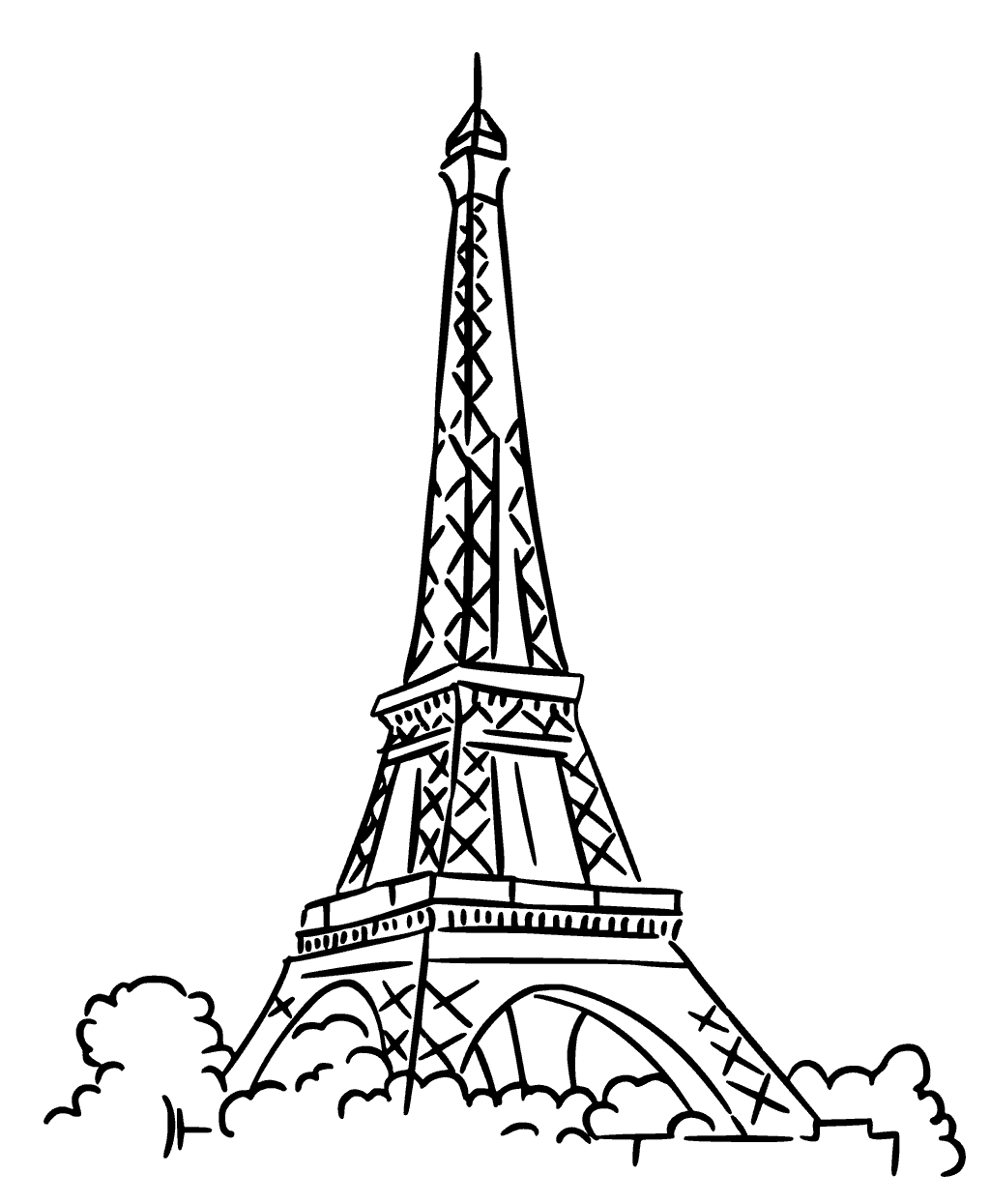 1024x1245 Eiffel Tower Coloring Page