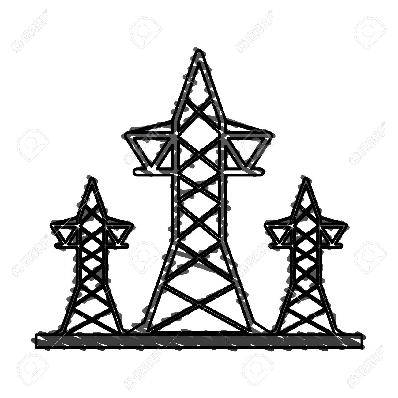 1300x1300 Transmission Towers Icon Image Vector Illustration Design Sketch
