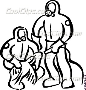 288x300 People In Toxic Waste Suits Vector Clip Art