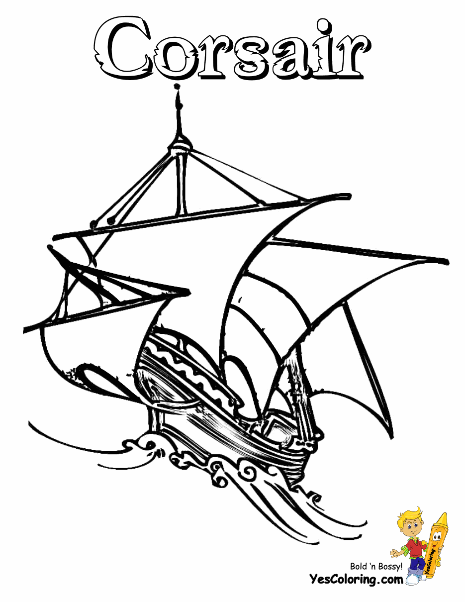 935x1210 Easy Pirate Ship Coloring Pages