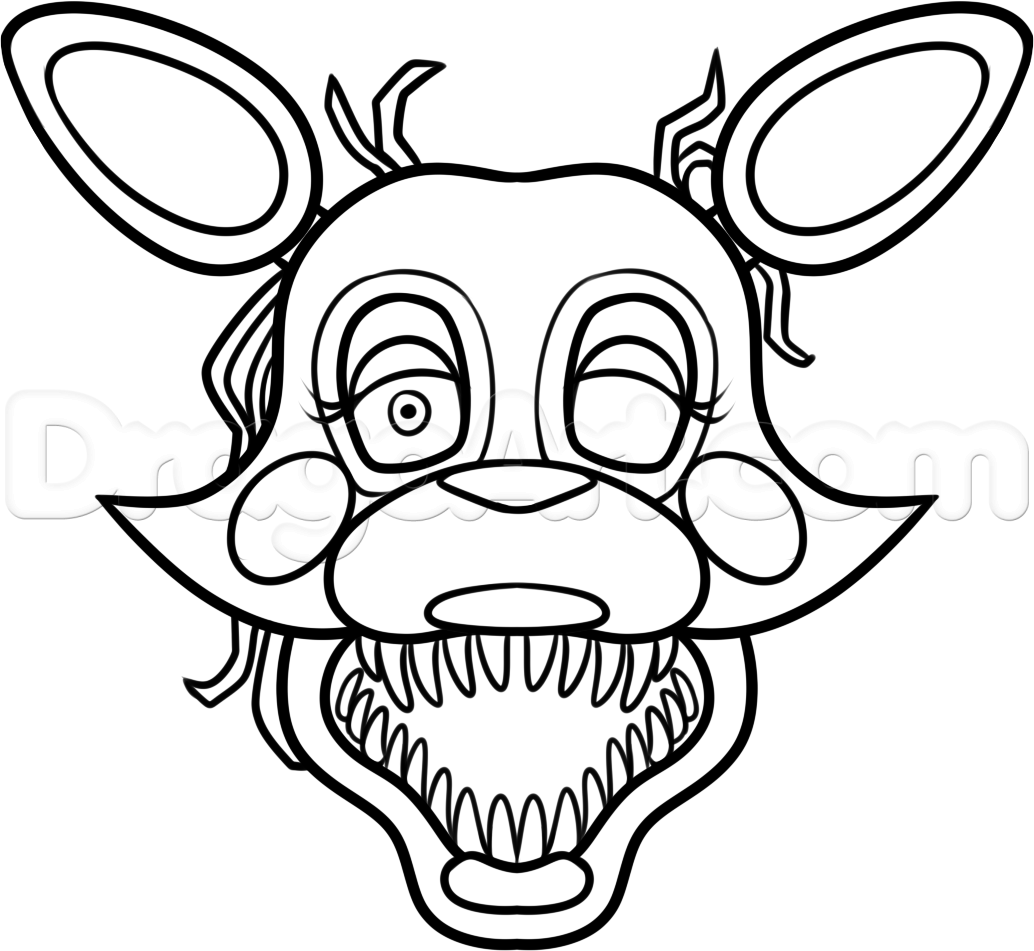 1034x951 How To Draw Mangle From Five Nights