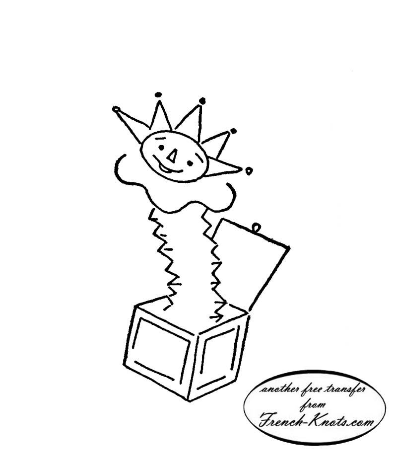 800x940 Jack In The Box Toy Embroidery Transfer Pattern