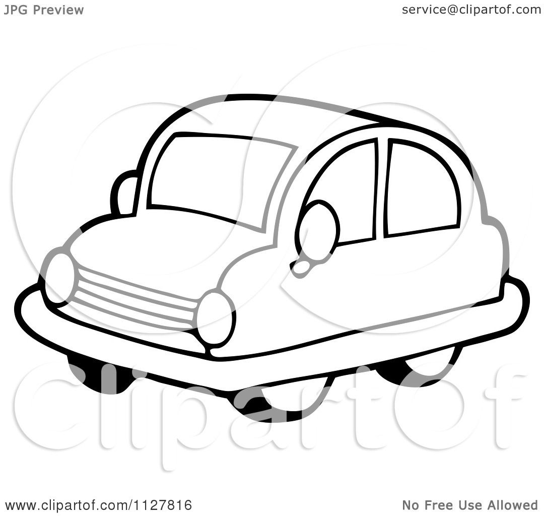 1080x1024 Cartoon Of An Outlined Toy Car