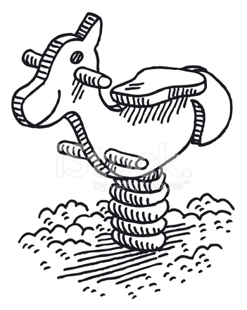 351x439 Rocking Horse Spring Toy Drawing Stock Vector