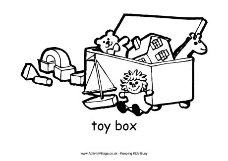 460x325 Toy Box Colouring Page