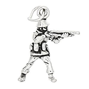 300x300 Sterling Silver Oxidized 3d Toy Soldier Charm Pendant