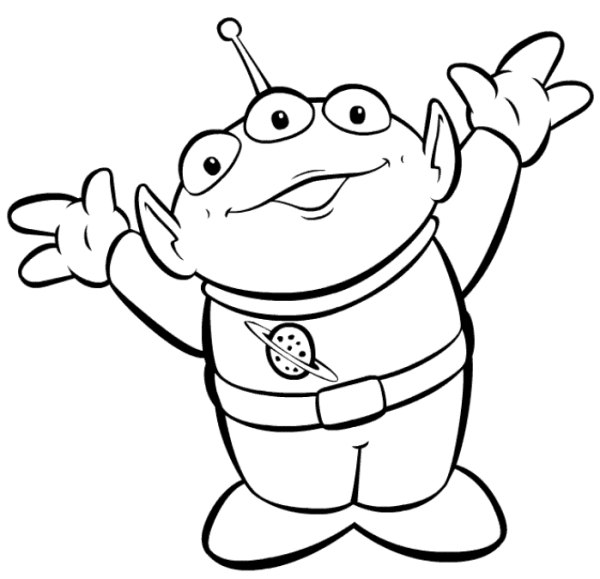 600x579 Coloring Pages Of Aliens From Toy Story On Coloring Pages Of Beach