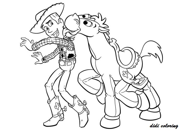 700x500 Printable Walt Disney Cartoon Character Woody With Horse Toy Story