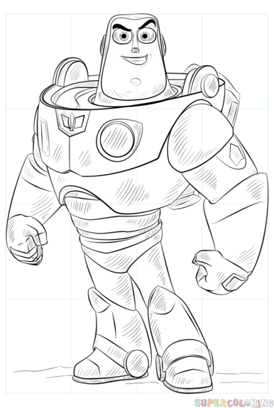 386x575 How To Draw Buzz Lightyear Step By Step Drawing Tutorials