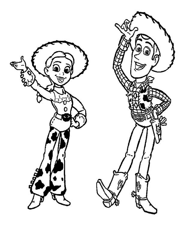 600x788 Jessie And Woody From Toy Story Coloring Page