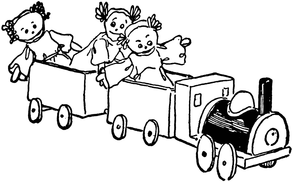 1024x637 3 Dolls In Train Clipart Etc