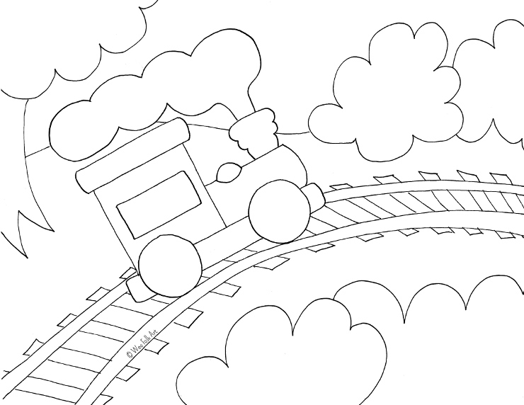 740x572 Toy Train Coloring Page
