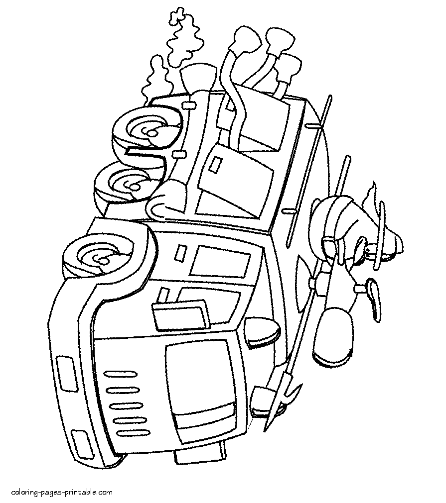 895x1011 Fire Truck Toy. Coloring Page