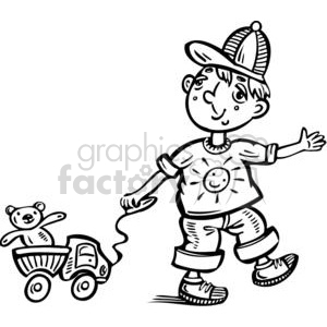 300x300 Royalty Free Boy Playing With His Toy Truck 381524 Vector Clip Art