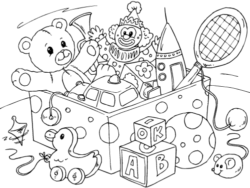 500x375 Coloring Page Toys Coloring Pages Toy, Toy Boxes