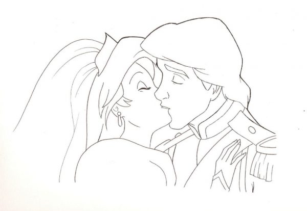 600x414 Free Coloring. Traceable Mermaid ~