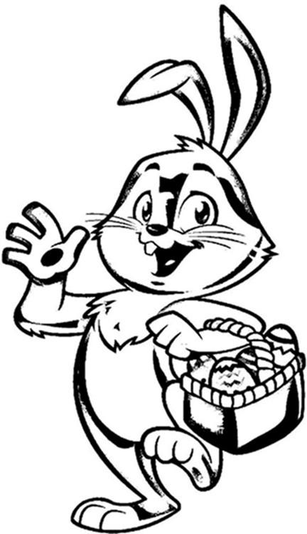 432x750 Track Easter Bunny Mascot Coloring Page