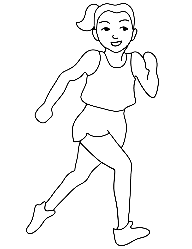 800x1035 Free Printable Olympic Runner Coloring Page