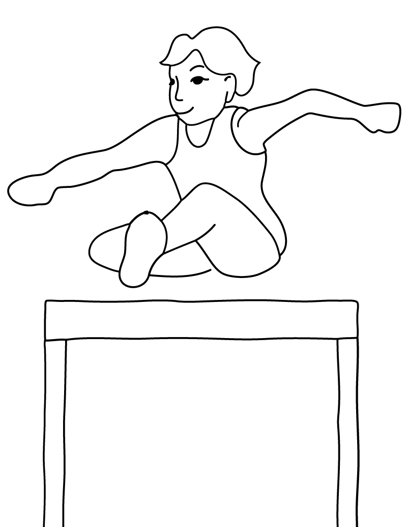 800x1035 Free Printable Track And Field Hurdle Coloring Page