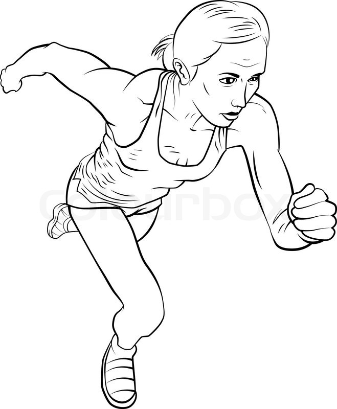659x800 Running Girl Stock Vector Colourbox