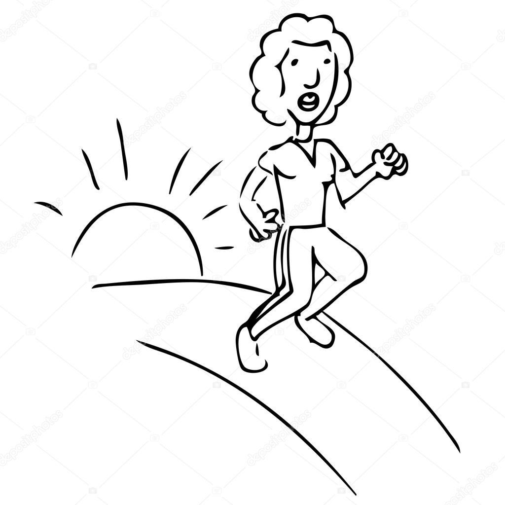 1024x1024 Sunrise Track Female Runner Stock Vector Cteconsulting