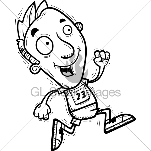 500x500 Cartoon Track Athlete Running Gl Stock Images