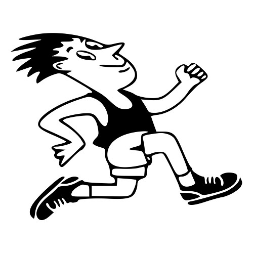 500x500 Cartoon Track And Field Runner Die Cut Decal Car Window Wall