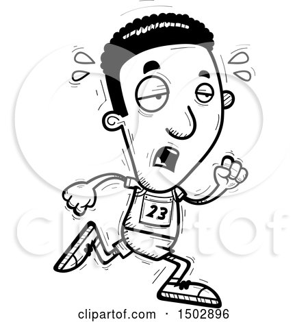 450x470 Clipart Of A Black White Tired Running Black Male Track