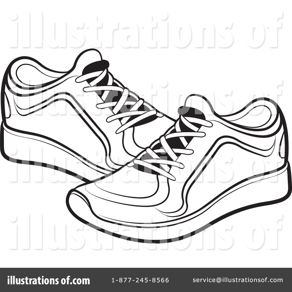 1024x1024 Sneakers Clipart Black And White