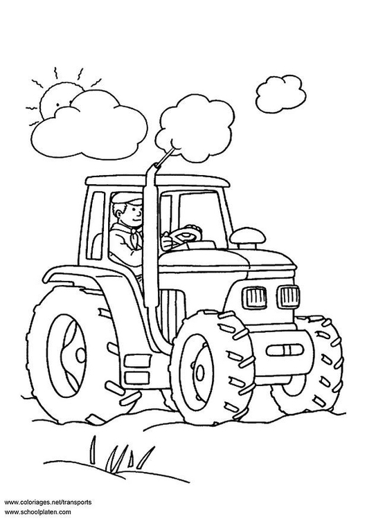 530x750 Coloring Page Tractor