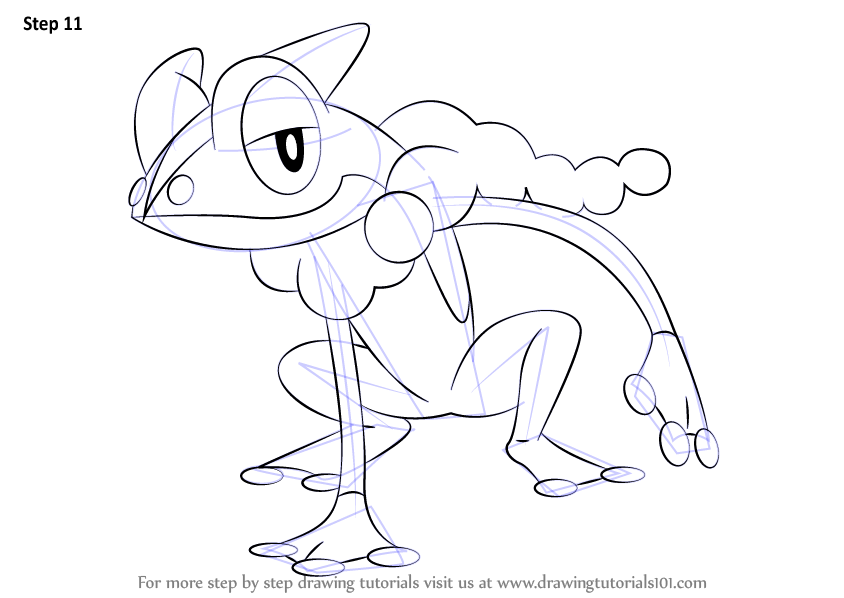 844x598 Learn How To Draw Frogadier From Pokemon (Pokemon) Step By Step