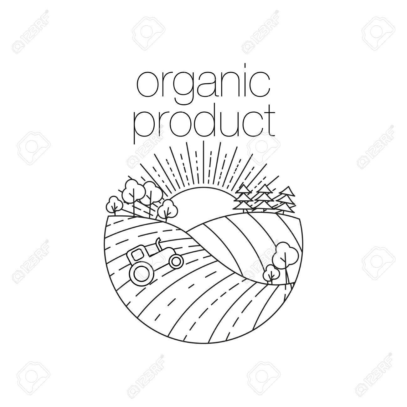 1300x1300 Organic Product Round Outline Icon For Food, Drink And Restaurants