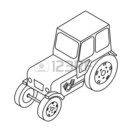 450x450 Tracked Tractor Icon In Cartoon Style Isolated On White Background