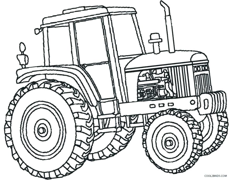 878x683 Coloring Page Tractor Farmer Working With Tractor Coloring Page