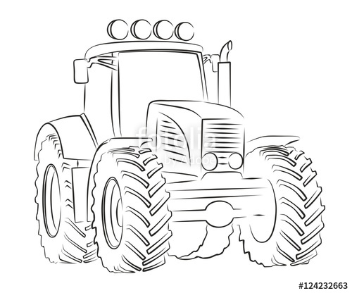 500x416 Tractor Sketch. Stock Image And Royalty Free Vector Files