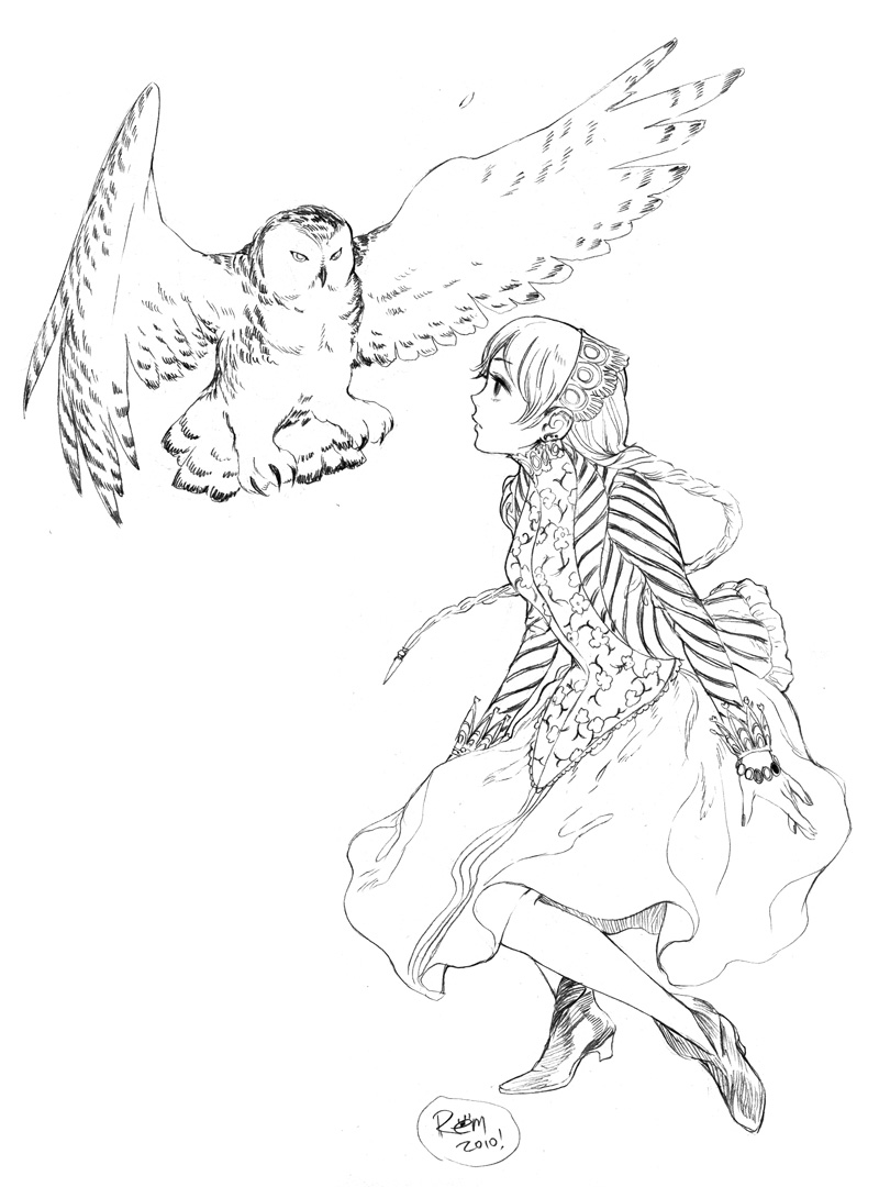 800x1080 Girl With Owl By Tsulala