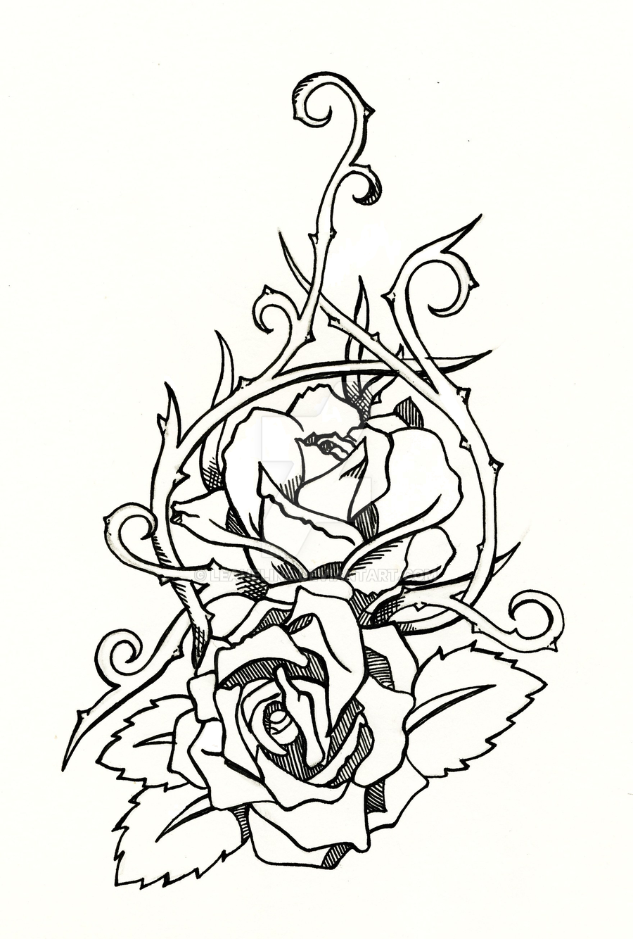 900x1334 Rose Tattoo By Leaheline