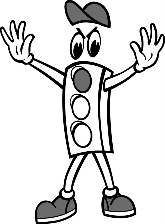 567x768 Traffic Lights,cartoon Wears Cap, Gloves Amp Shoes By The Brief