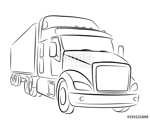 Trailer Truck Drawing at GetDrawings | Free download