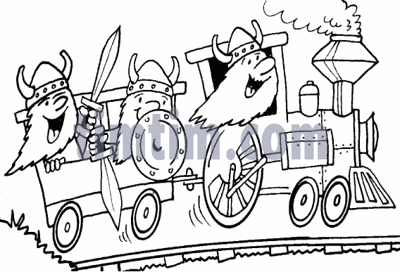568x387 Free Drawing Of Viking Train Bw2 From The Category Holidays