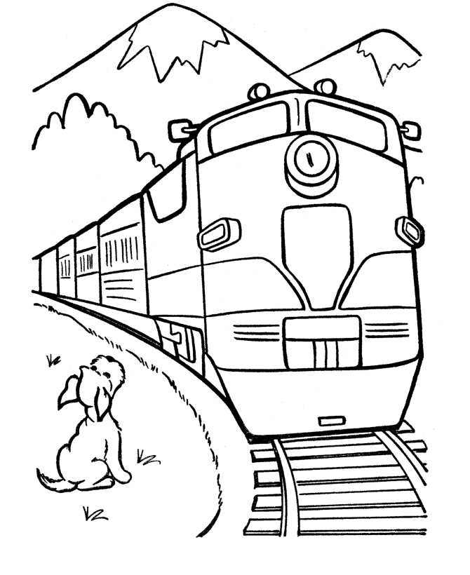 670x820 Trains Crossing The Mountains Coloring Picture For Kids