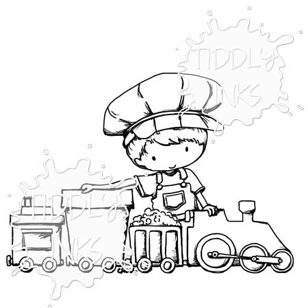 450x449 The Train Conductor Christmas Digital Stamp